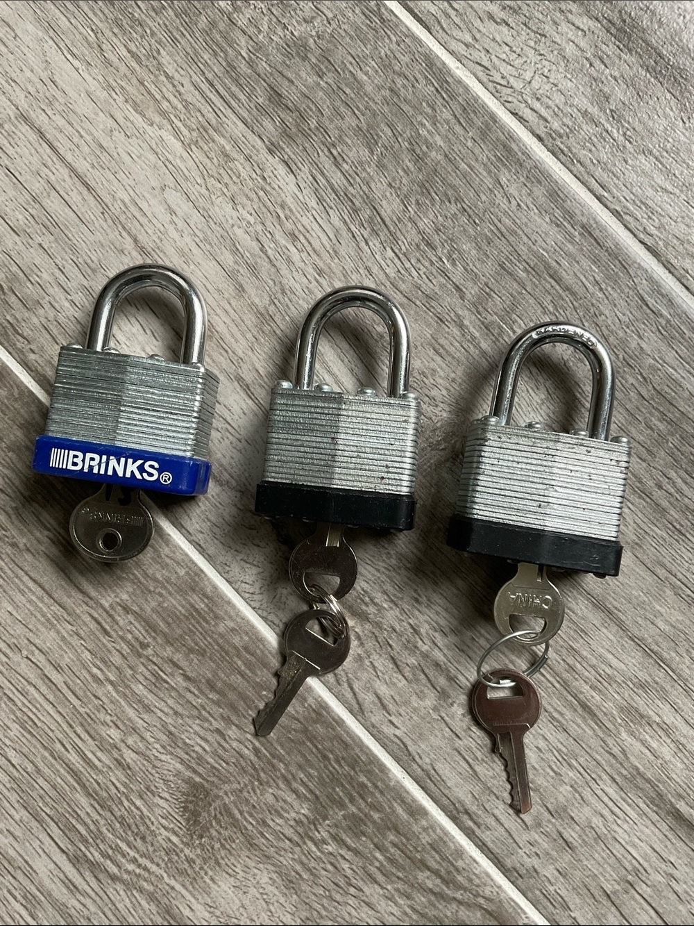 Set of 3 Laminated Steel Padlocks